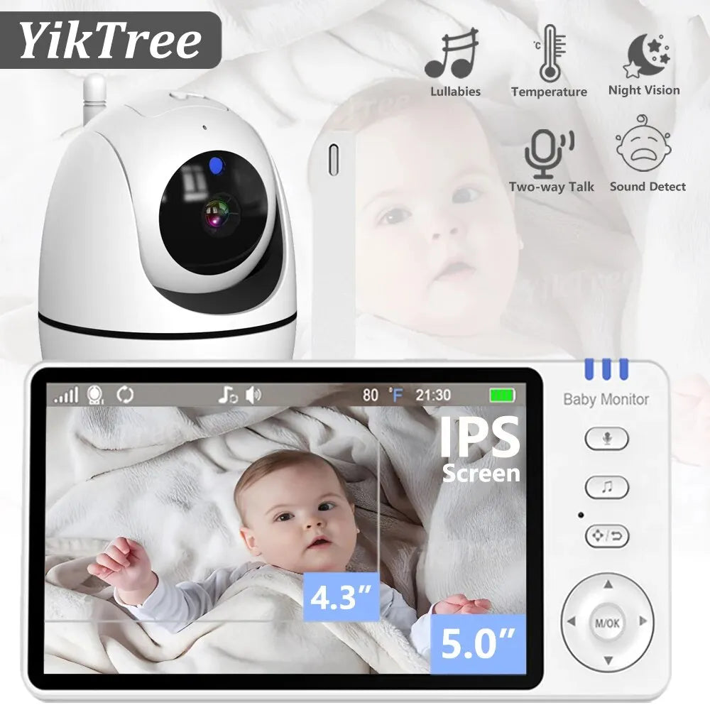 Wireless Baby Monitor with 5-Inch LCD Screen & Panoramic Camera