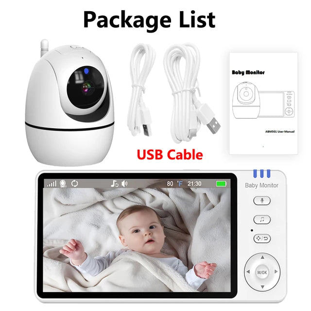 Wireless Baby Monitor with 5-Inch LCD Screen & Panoramic Camera