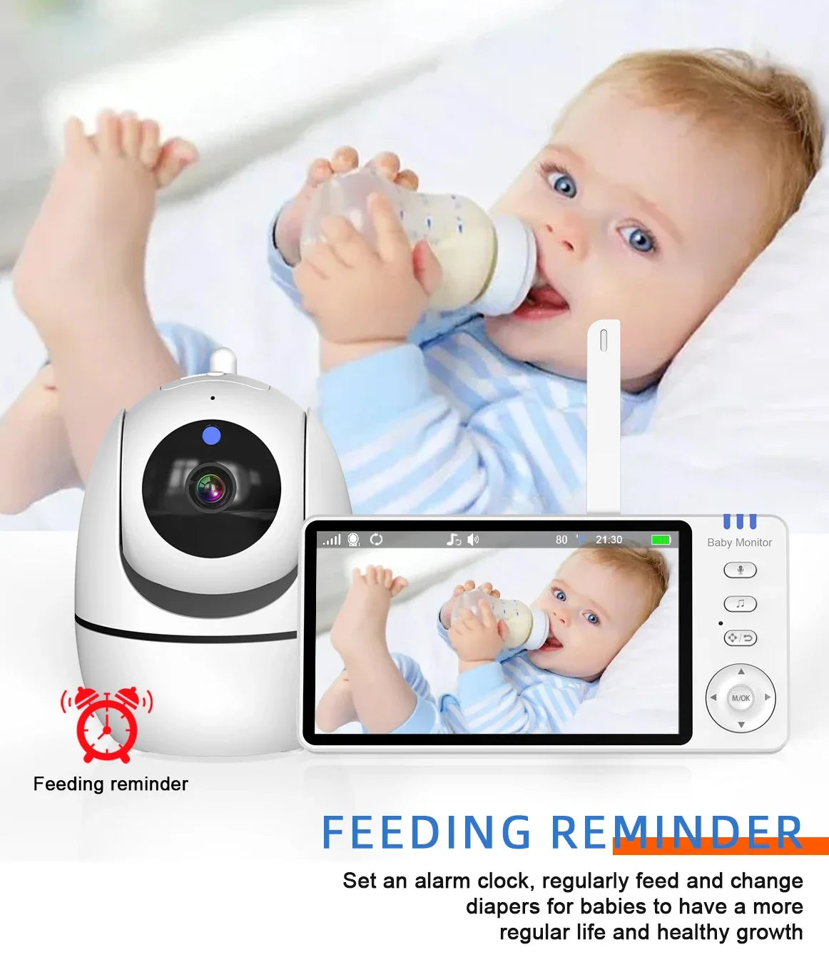 Wireless Baby Monitor with 5-Inch LCD Screen & Panoramic Camera